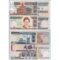 IRAN - BATCH OF 5 DIFFERENT BANKNOTES - SERIES 1982-2003 (NOT CIRCULATED)