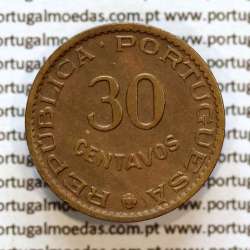India Portuguese 30 centavos 1958 bronze, $30 centavos 1958 Índia, (XF), World Coins India Portuguese KM 31