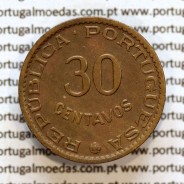 India Portuguese 30 centavos 1958 bronze, $30 centavos 1958 Índia, (XF), World Coins India Portuguese KM 31