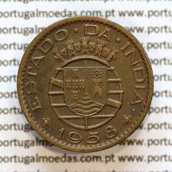 30 centavos 1958 bronze, $30 centavos 1958 Estado da Índia Portuguesa, (Bela-), World Coins India Portuguese KM 31