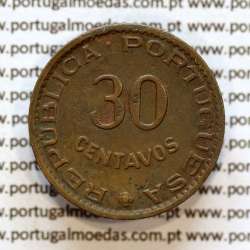 30 centavos 1958 bronze, $30 centavos 1958 Estado da Índia Portuguesa, (MBC+), World Coins India Portuguese KM 31