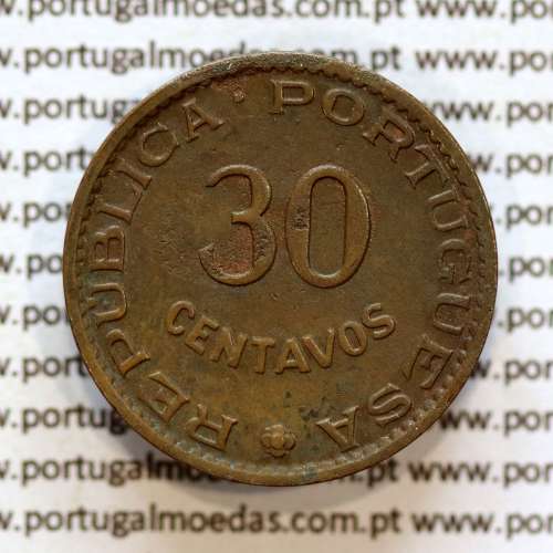 30 centavos 1958 bronze, $30 centavos 1958 Estado da Índia Portuguesa, (MBC+), World Coins India Portuguese KM 31