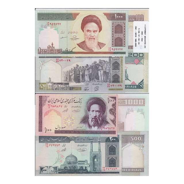 IRÃO - LOTE DE 4 NOTAS DIFERENTES-SERIE 1982-2003 ( NÃO CIRCULADA )