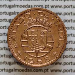 30 centavos 1958 bronze, $30 centavos 1958 Estado da Índia Portuguesa, (MBC+), World Coins India Portuguese KM 31