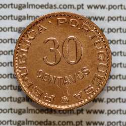 30 centavos 1958 bronze, $30 centavos 1958 Estado da Índia Portuguesa, (MBC+), World Coins India Portuguese KM 31
