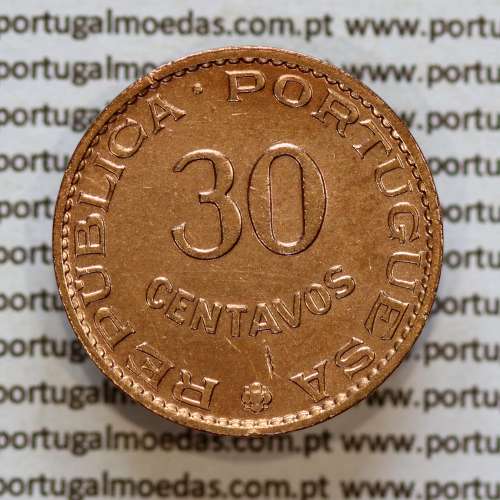 India Portuguese 30 centavos 1958 bronze, $30 centavos 1958 Índia, (VF+), World Coins India Portuguese KM 31