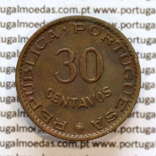 30 centavos 1958 bronze, $30 centavos 1958 Estado da Índia Portuguesa, (MBC+), World Coins India Portuguese KM 31