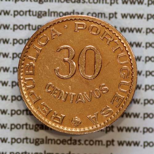 Índia 30 centavos 1959 bronze, $30 centavos 1959 Estado da India Portuguesa, (MBC+), World Coins India Portuguese KM 31