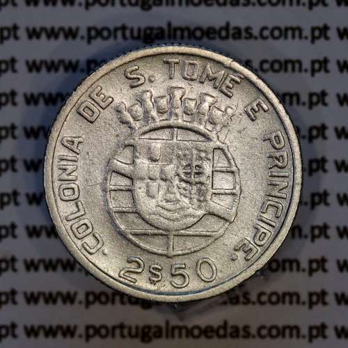 2-1/2 Escudos 1939 silver, Saint Thomas and Príncipe, Former colony portuguese, (F+), World Coins Saint Thomas & Prince KM 5