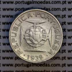 São Tomé e Príncipe 2$50 Escudos 1939 prata, 2-1/2 Escudos Prata 1939, (BC+), World Coins Saint Thomas & Prince Island KM 5b
