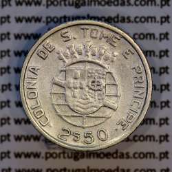 2-1/2 Escudos 1939 silver, Saint Thomas and Príncipe, Former colony portuguese, (VF), World Coins Saint Thomas & Prince KM 5