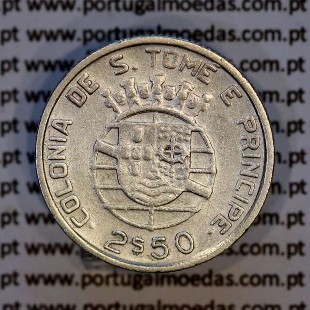 2-1/2 Escudos 1939 silver, Saint Thomas and Príncipe, Former colony portuguese, (VF), World Coins Saint Thomas & Prince KM 5