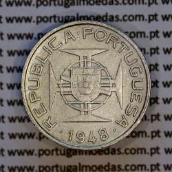 2-1/2 Escudos 1948 silver, Saint Thomas and Príncipe, Former colony portuguese, (VF), World Coins Saint Thomas & Prince KM 5