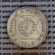 2-1/2 Escudos 1948 silver, Saint Thomas and Príncipe, Former colony portuguese, (VF), World Coins Saint Thomas & Prince KM 5