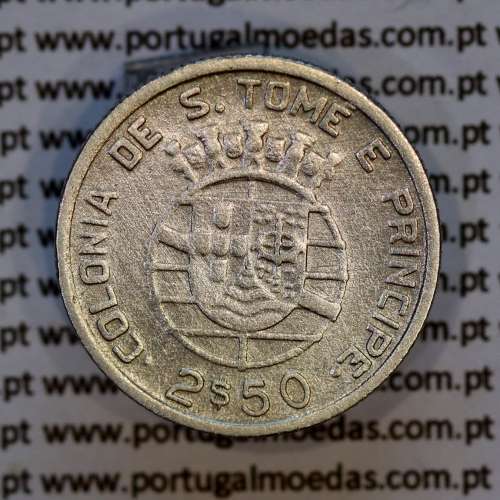 2-1/2 Escudos 1948 silver, Saint Thomas and Príncipe, Former colony portuguese, (F+), World Coins Saint Thomas & Prince KM 5