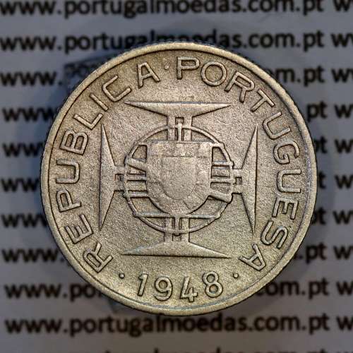 2-1/2 Escudos 1948 silver, Saint Thomas and Príncipe, Former colony portuguese, (F+), World Coins Saint Thomas & Prince KM 5