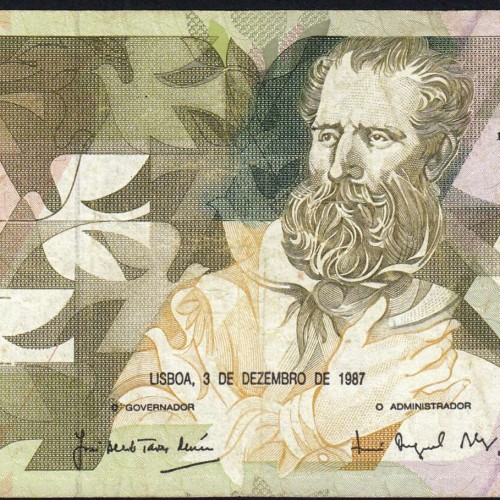 5000 Escudos 1987 Antero de Quental, 3 de Dezembro 1987 Chapa 2, Banco de Portugal, World Paper Money Pick 183 (Circulada)