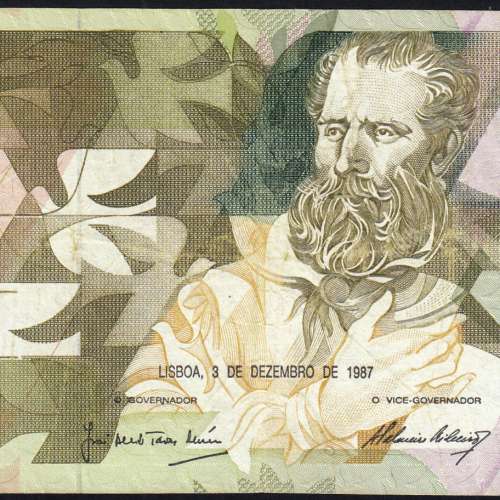 5000 Escudos 1987 Antero de Quental, 3 de Dezembro 1987 Chapa 2, Banco de Portugal, World Paper Money Pick 183 (Circulada)