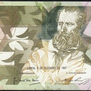 5000 Escudos 1987 Antero de Quental, 3 de Dezembro 1987 Chapa 2, Banco de Portugal, World Paper Money Pick 183 (Circulada)
