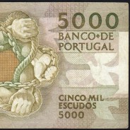 5000 Escudos 1987 Antero de Quental, 12 February 1987 Plate 2, Bank of Portugal, World Paper Money Pick 183 (Circulated)