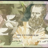 5000 Escudos 1987 Antero de Quental, 12 Fevereiro 1987 Chapa 2, Banco de Portugal, World Paper Money Pick 183 (Circulada)