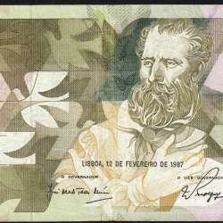 5000 Escudos 1987 Antero de Quental, 12 Fevereiro 1987 Chapa 2, Banco de Portugal, World Paper Money Pick 183 (Circulada)