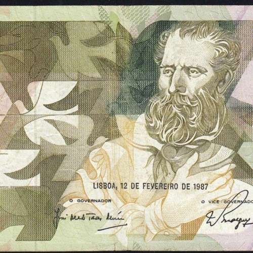 5000 Escudos 1987 Antero de Quental, 12 February 1987 Plate 2, Bank of Portugal, World Paper Money Pick 183 (Circulated)