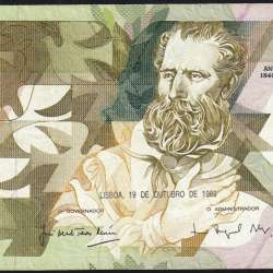 5000 Escudos 1989 Antero de Quental, 19 outubro 1989 Chapa 2A, Banco de Portugal, World Paper Money Pick 184 (Circulada)