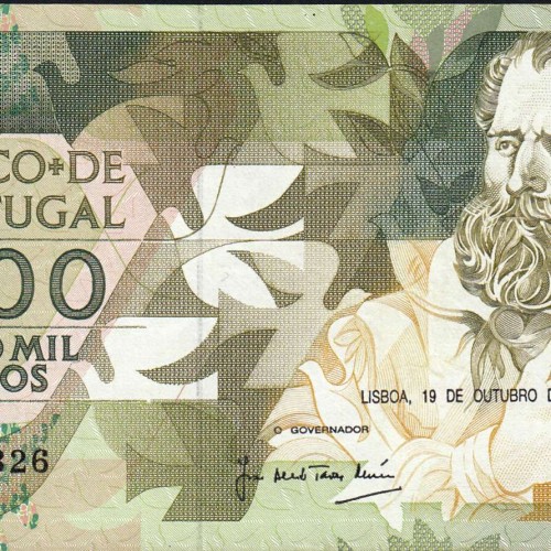 5000 Escudos 1989 Antero de Quental, 19 outubro 1989 Chapa 2A, Banco de Portugal, World Paper Money Pick 184 (Pouco Circulada)