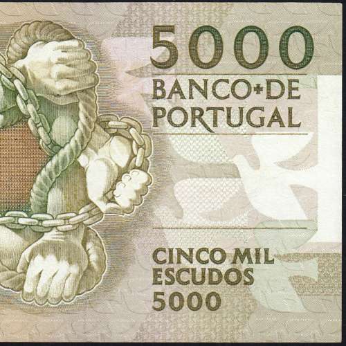 5000 Escudos 1989 Antero de Quental, 19 outubro 1989 Chapa 2A, Banco de Portugal, World Paper Money Pick 184 (Pouco Circulada)