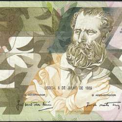 5000 Escudos 1989 Antero de Quental, 6 Julho 1989 Chapa 2A, Banco de Portugal, World Paper Money Pick 184 (Circulada)