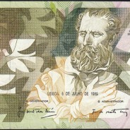 5000 Escudos 1989 Antero de Quental, 6 July 1989 Plate 2A, Bank of Portugal, World Paper Money Pick 184 (Circulated)