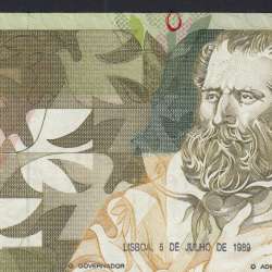 5000 Escudos 1989 Antero de Quental, 6 July 1989 Plate 2A, Bank of Portugal, World Paper Money Pick 184 (Circulated)
