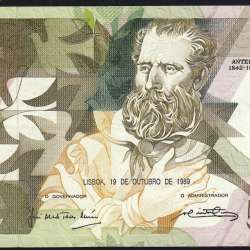 5000 Escudos 1989 Antero de Quental, 19 outubro 1989 Chapa 2A, Banco de Portugal, World Paper Money Pick 184 (Circulada)