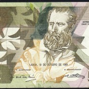5000 Escudos 1989 Antero de Quental, 19 outubro 1989 Chapa 2A, Banco de Portugal, World Paper Money Pick 184 (Circulada)