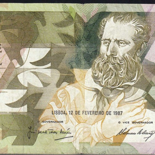 5000 Escudos 1987 Antero de Quental, 12 February 1987 Plate 2, Bank of Portugal, World Paper Money Pick 183 (Circulated)