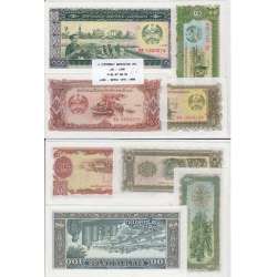LAOS - LOTE DE 4 NOTAS DIFERENTES - SERIE 1979-1988 ( NÃO CIRCULADAS )