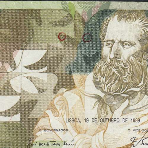 5000 Escudos 1989 Antero de Quental, 19 October 1989 Plate 2A, Bank of Portugal, World Paper Money Pick 184 (Circulated)