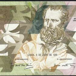 5000 Escudos 1989 Antero de Quental, 6 Julho 1989 Chapa 2A, Banco de Portugal, World Paper Money Pick 184 (Circulada)