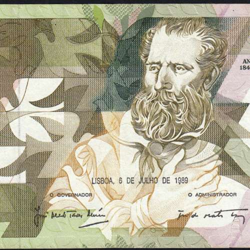 5000 Escudos 1989 Antero de Quental, 6 Julho 1989 Chapa 2A, Banco de Portugal, World Paper Money Pick 184 (Circulada)