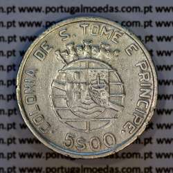 5 Escudos 1948 silver, Saint Thomas and Príncipe, Former colony portuguese, (VF), World Coins Saint Thomas & Prince KM 6