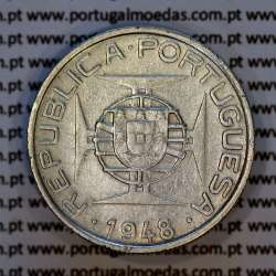 São Tomé e Príncipe, 5$00 Escudos 1948 prata, 5 Escudos Prata 1948, (MBC), World Coins S
