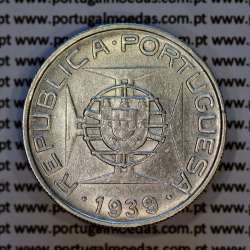 São Tomé e Príncipe, 5$00 Escudos 1939 prata, 5 Escudos Prata 1939, (MBC), World Coins Saint Thomas & Prince Island KM 6