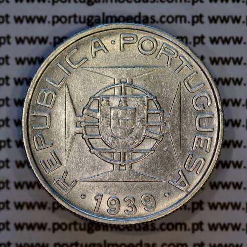 São Tomé e Príncipe, 5$00 Escudos 1939 prata, 5 Escudos Prata 1939, (MBC), World Coins Saint Thomas & Prince Island KM 6