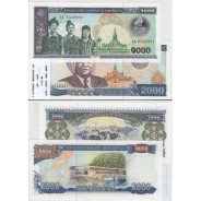 LAOS - LOTE DE 2 NOTAS DIFERENTES - SERIE 1998-2003 ( NÃO CIRCULADAS )