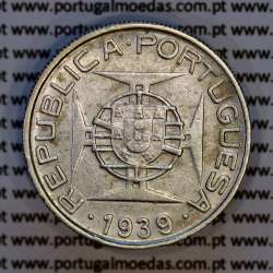 São Tomé e Príncipe, 5$00 Escudos 1939 prata, 5 Escudos Prata 1939, (MBC), World Coins Saint Thomas & Prince Island KM 6 02