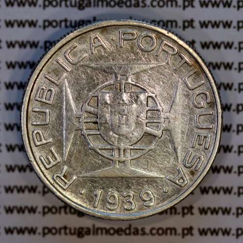 5 Escudos 1939 silver, Saint Thomas and Príncipe, Former colony portuguese, (VF), World Coins Saint Thomas & Prince KM 6 04