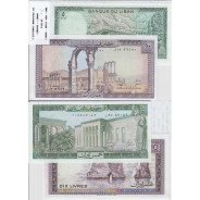 LIBANO - LOTE DE 2 NOTAS DIFERENTES - SERIE 1964-1986 ( NÃO CIRCULADAS )