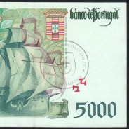 5000 Escudos banknote 1998 Vasco da Gama, 5000$00 02/07/1998 Plate: 3 - Bank of Portugal (Lightly Circulated) - Pick 190