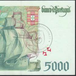 5000 Escudos banknote 1998 Vasco da Gama, 5000$00 02/07/1998 Plate: 3 - Bank of Portugal (Lightly circulated) - Pick 190